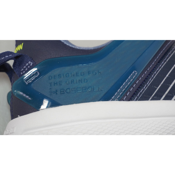 Under Armour Yard Low Metal Baseball Cleats White/Navy Men\'s 7.5